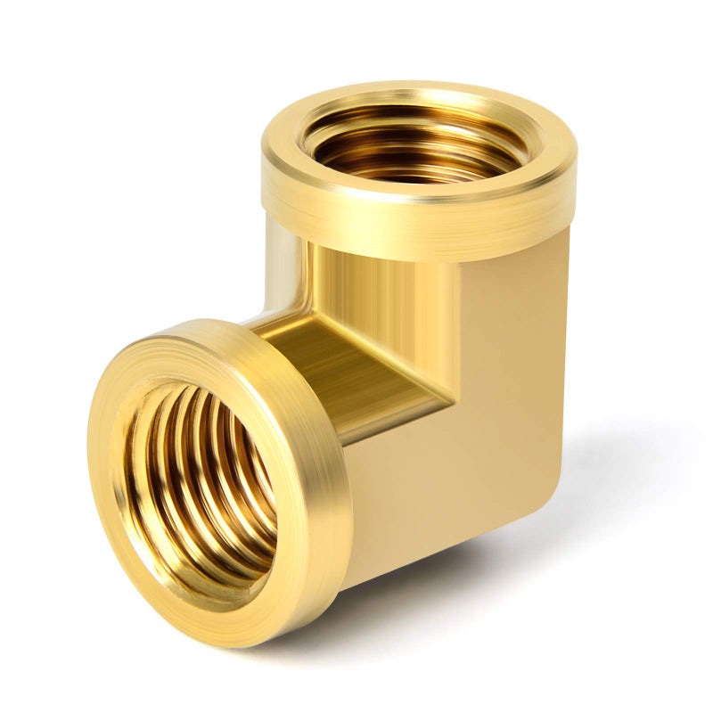 TAISHER 5pcs 90 Degree Barstock Street Elbow, 1/4 Inch NPT Female Pipe to 1/4 Inch NPT Female Brass Pipe Fitting - Image 2